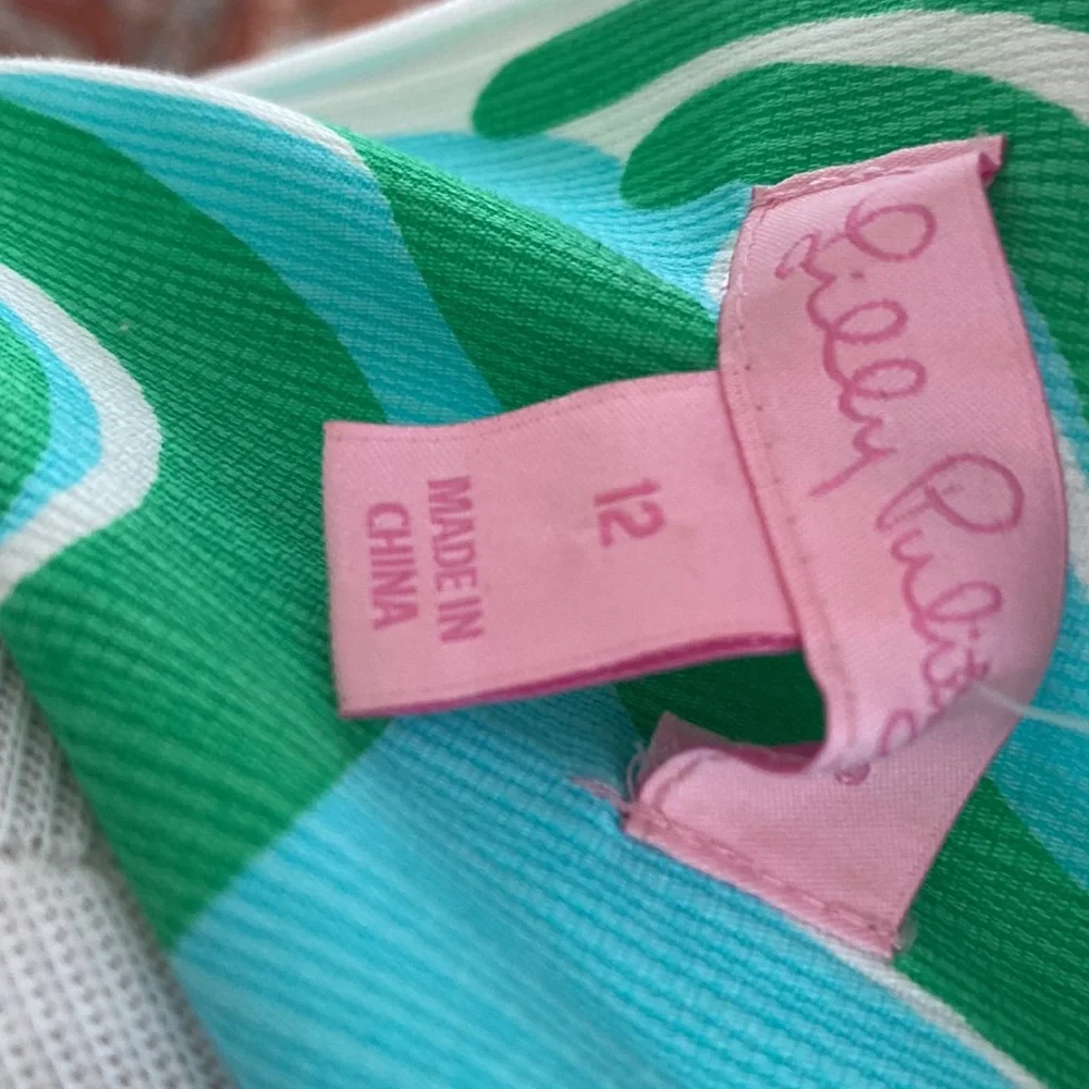 Lilly Pulitzer Green & White Sleeveless Printed Midi Dress - Picture 5 of 6